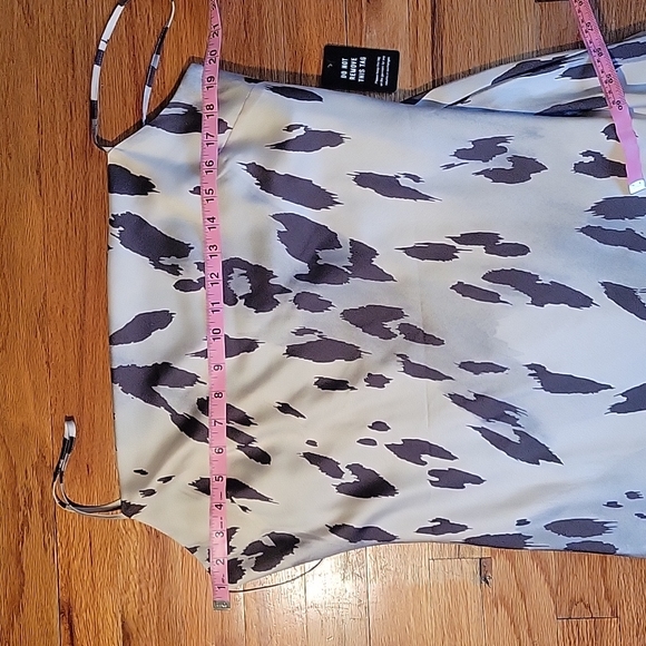 Express Women's Leopard Print Satin Cowl Neck Slip Dress - Picture 9 of 11